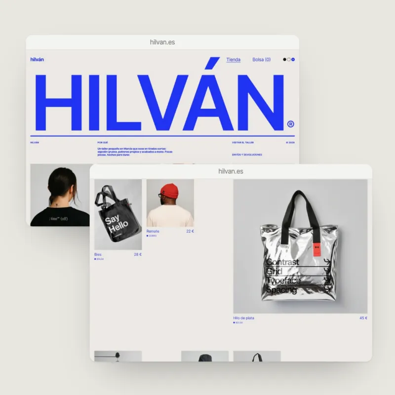 Web de Hilván, taller de ropa